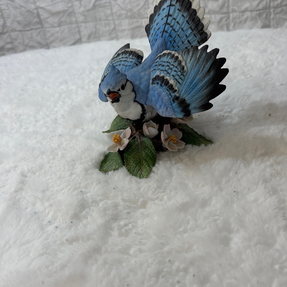 Blue Jay Ceramic Bird Figurine - Blue
